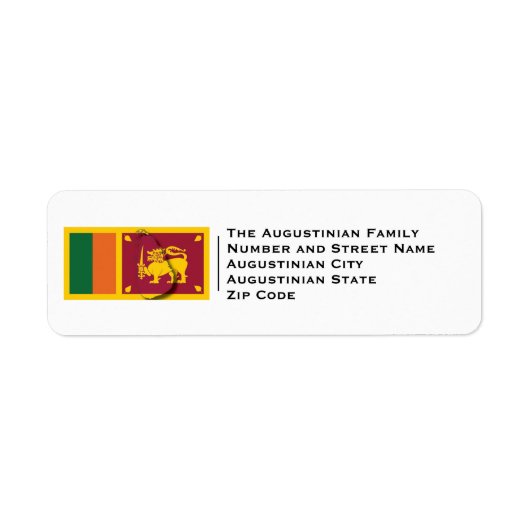 Patriottisch | SRI LANKA FLAG Etiket (Voorkant)