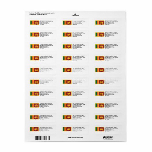 Patriottisch | SRI LANKA FLAG Etiket (Full Sheet)