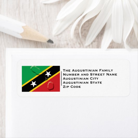 Patriottisch | ST KITTS EN NEVIS FLAG Etiket (Insitu)