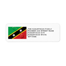Patriottisch | ST KITTS EN NEVIS FLAG Etiket