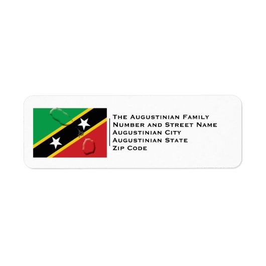 Patriottisch | ST KITTS EN NEVIS FLAG Etiket (Voorkant)