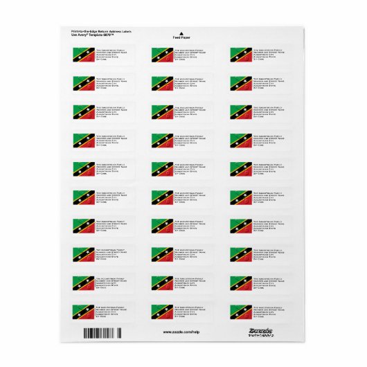 Patriottisch | ST KITTS EN NEVIS FLAG Etiket (Full Sheet)