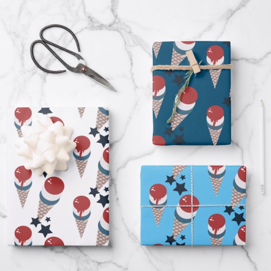 Patriottisch staart ijs inpakpapier vel (Voorkant)