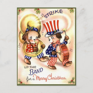 patriottisch staartbeestje met kerst feestdagenkaart