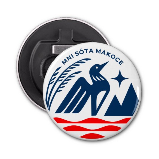 Patriottisch staatszegel van Minnesota Button Flesopener (Voorkant)
