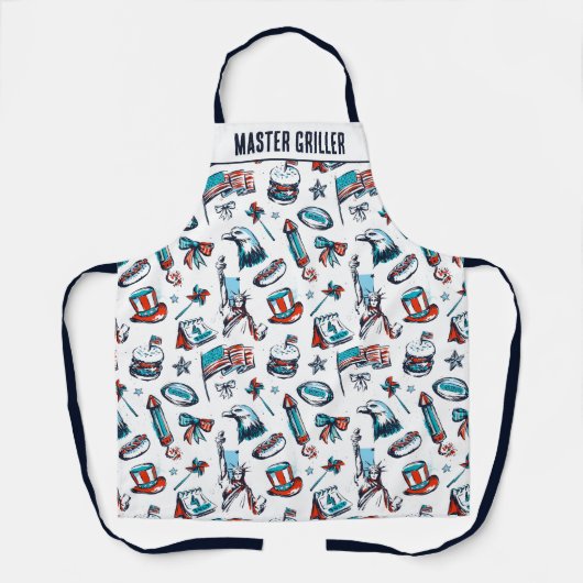 Patriottisch standbeeld Liberty Eagle USA Design Schort (Voorkant)