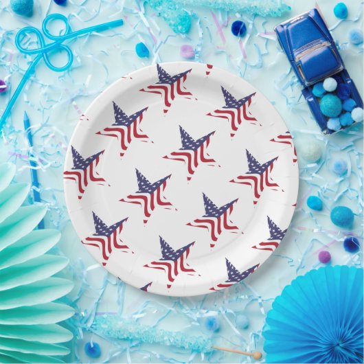 Patriottisch Star American Flag Patriotic Paper Bo Papieren Bordje (Feest)