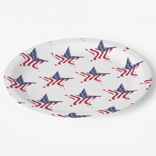 Patriottisch Star American Flag Patriotic Paper Bo Papieren Bordje (Gekanteld)