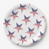 Patriottisch Star American Flag Patriotic Paper Bo Papieren Bordje (Voorkant)