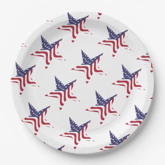 Patriottisch Star American Flag Patriotic Paper Bo Papieren Bordje (Voorkant)