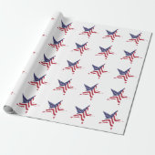 Patriottisch Star American Flag Wrapping Paper Cadeaupapier (Uitgerold)