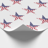 Patriottisch Star American Flag Wrapping Paper Cadeaupapier (Hoek)