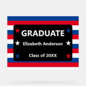 Patriottisch Stars & Stripes Afstuderen Acryl Bord (Voorkant)