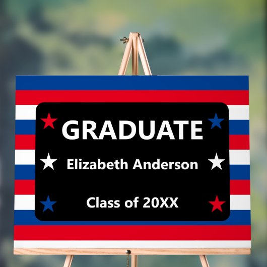 Patriottisch Stars & Stripes Afstuderen Acryl Bord (Neutraal)