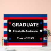 Patriottisch Stars & Stripes Afstuderen Acryl Bord (Huwelijk)