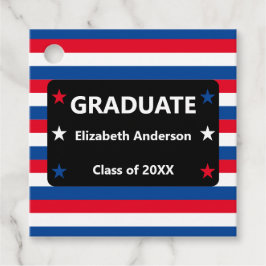 Patriottisch Stars & Stripes Afstuderen Bedankjes Labels