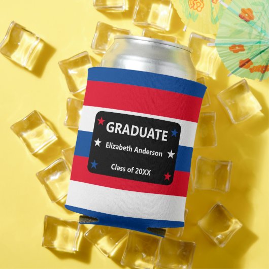 Patriottisch Stars & Stripes Afstuderen Blikjeskoeler (Insitu Zomer)