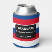 Patriottisch Stars & Stripes Afstuderen Blikjeskoeler (Blikje Voorkant)