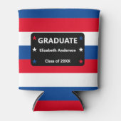 Patriottisch Stars & Stripes Afstuderen Blikjeskoeler (Voorkant)