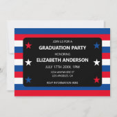 Patriottisch Stars & Stripes Afstuderen Kaart (Voorkant)