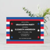 Patriottisch Stars & Stripes Afstuderen Kaart (Staand voorkant)
