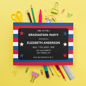 Patriottisch Stars & Stripes Afstuderen Kaart