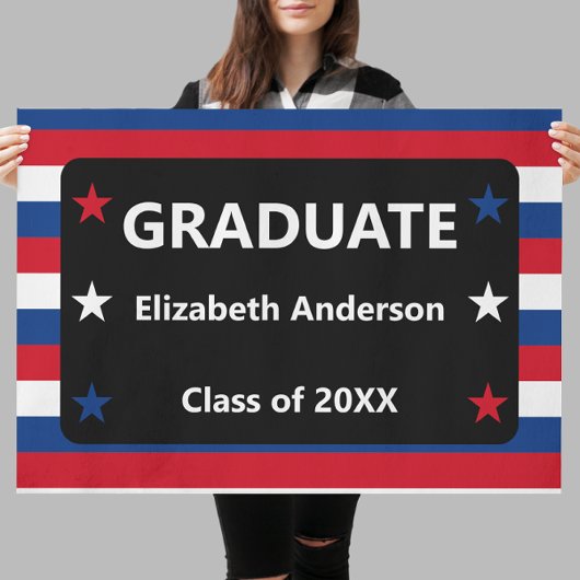 Patriottisch Stars & Stripes Afstuderen Poster