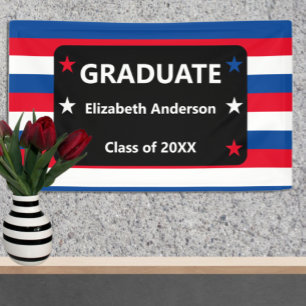 Patriottisch Stars & Stripes Afstuderen Spandoek
