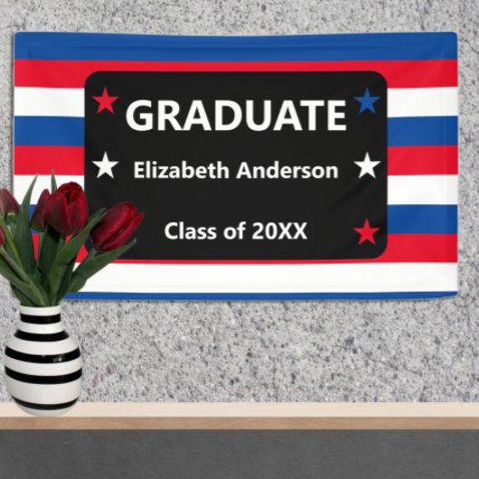 Patriottisch Stars & Stripes Afstuderen Spandoek