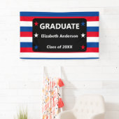 Patriottisch Stars & Stripes Afstuderen Spandoek (Insitu)