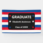 Patriottisch Stars & Stripes Afstuderen Spandoek (Horizontaal)
