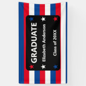 Patriottisch Stars & Stripes Afstuderen Spandoek (Verticaal)