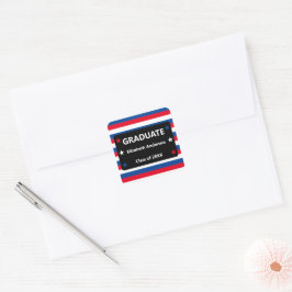 Patriottisch Stars & Stripes Afstuderen Vierkante Sticker