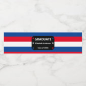 Patriottisch Stars & Stripes Afstuderen Waterfles Etiket (Enkel label)