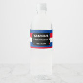 Patriottisch Stars & Stripes Afstuderen Waterfles Etiket (Voorkant)