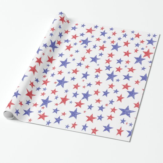 Patriottisch stars Verpakkingspapier Cadeaupapier (Uitgerold)