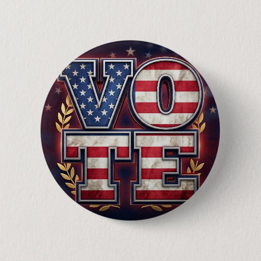 Patriottisch STEM Amerikaanse Vlag Typografie Ontw Ronde Button 5,7 Cm (Voorkant)