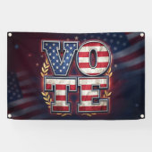 Patriottisch STEM Amerikaanse Vlag Typografie Ontw Spandoek (Horizontaal)