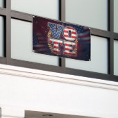 Patriottisch STEM Amerikaanse Vlag Typografie Ontw Spandoek (Buitenkant Gebouw)