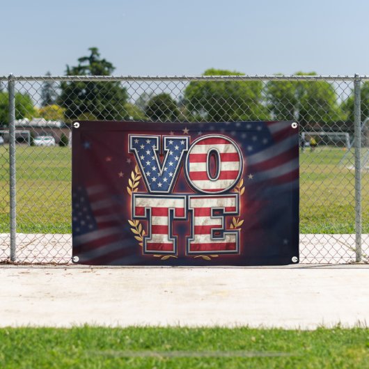 Patriottisch STEM Amerikaanse Vlag Typografie Ontw Spandoek (Insitu)