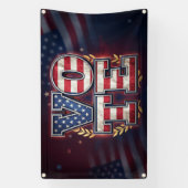 Patriottisch STEM Amerikaanse Vlag Typografie Ontw Spandoek (Verticaal)