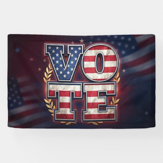 Patriottisch STEM Amerikaanse Vlag Typografie Ontw Spandoek (Horizontaal)
