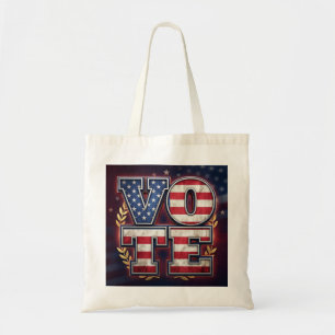 Patriottisch STEM Amerikaanse Vlag Typografie Ontw Tote Bag
