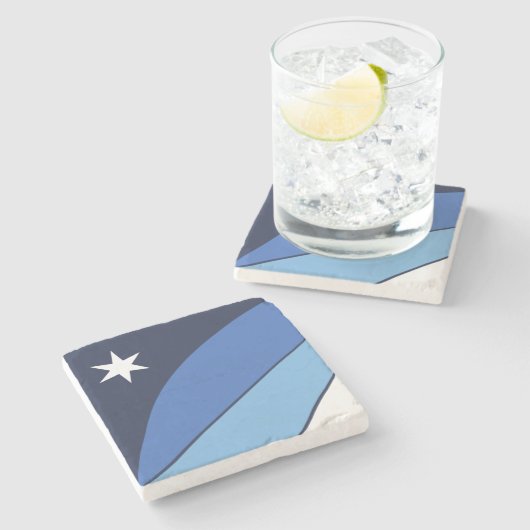Patriottisch stenen onderzetter met de vlag van Co (Zijkant)