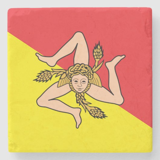 Patriottisch stenen onderzetter met de vlag van Si (Voorkant)