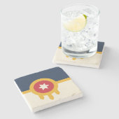 Patriottisch stenen onderzetter met de vlag van Tu (Zijkant)