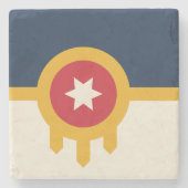 Patriottisch stenen onderzetter met de vlag van Tu (Voorkant)