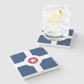 Patriottisch stenen onderzetter met vlag van India (Zijkant)