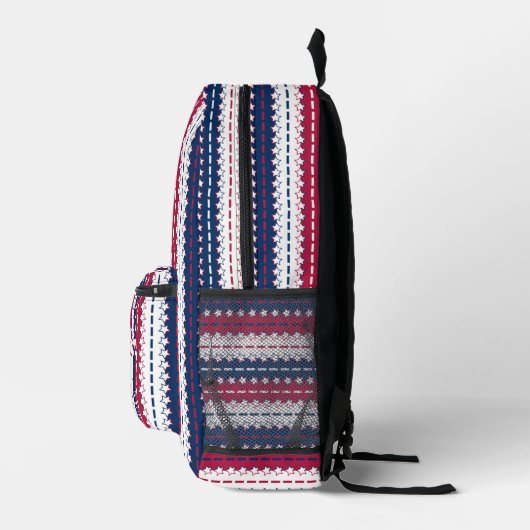 Patriottisch - sterren en strepen - Rood wit blauw Bedrukte Rugzak (Rechts)