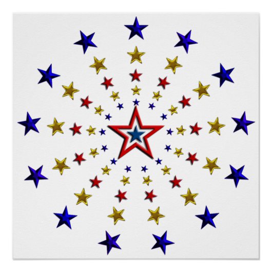 Patriottisch Sterrenpatroon 20x20 Perfect Poster (Voorkant)